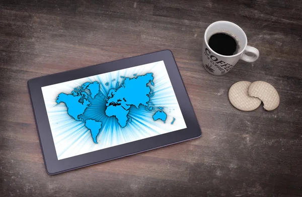 Dünya Haritası Tablet — Stok fotoğraf