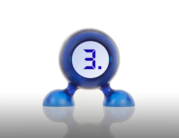 Kleine blauwe kunststof object met een digitaal display — Stockfoto