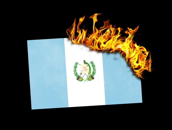Brûlage du drapeau - Guatemala — Photo