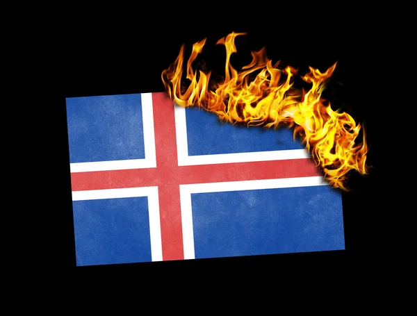 Bandeira em chamas - Islândia — Fotografia de Stock