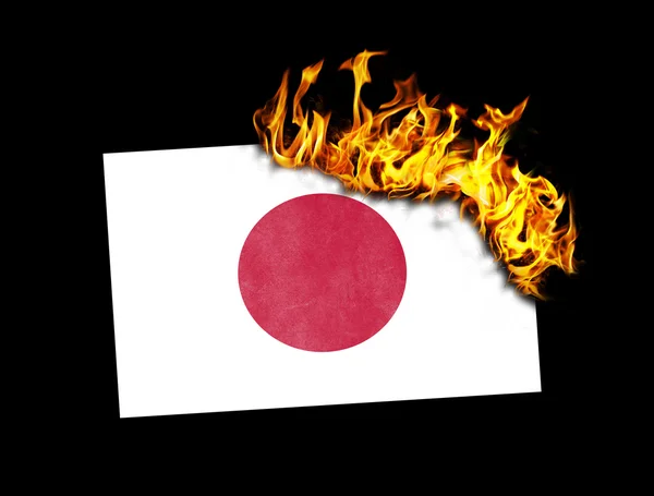 Quema de la bandera - Japón — Foto de Stock