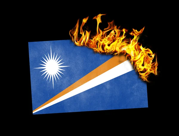 Flaga, spalanie - Wyspy Marshalla — Zdjęcie stockowe