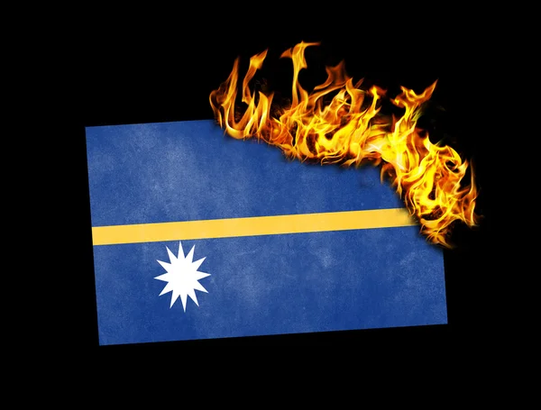 Flag burning - Nauru — Stock Photo, Image