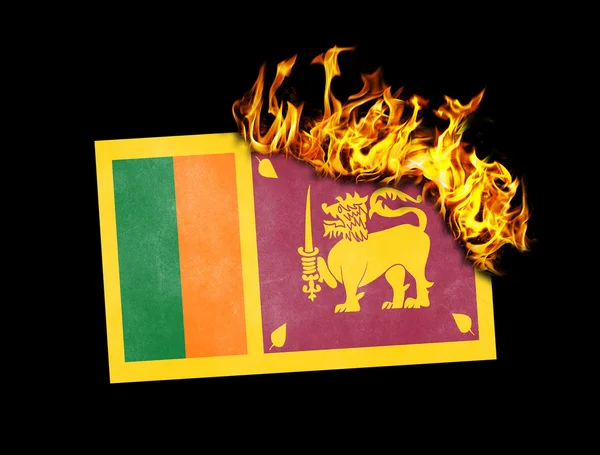 Flag burning - Sri Lanka — Stock Photo, Image