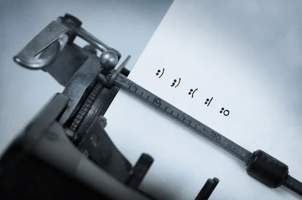 Old typewriter with paper — Stock Photo, Image