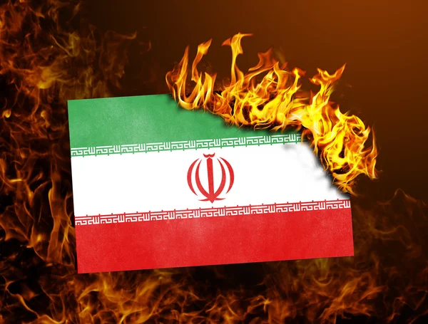 Vlag branden - Iran — Stockfoto