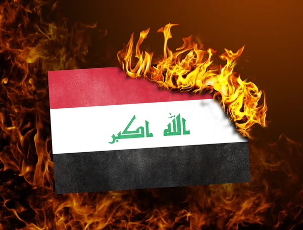 Brûlage du drapeau - Irak — Photo