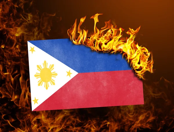 Vlag branden - Filipijnen — Stockfoto