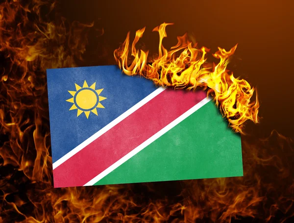Flag burning - Namibia — Stock Photo, Image