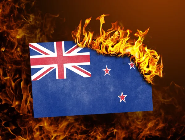 Vlag branden - Nieuw Zeeland — Stockfoto