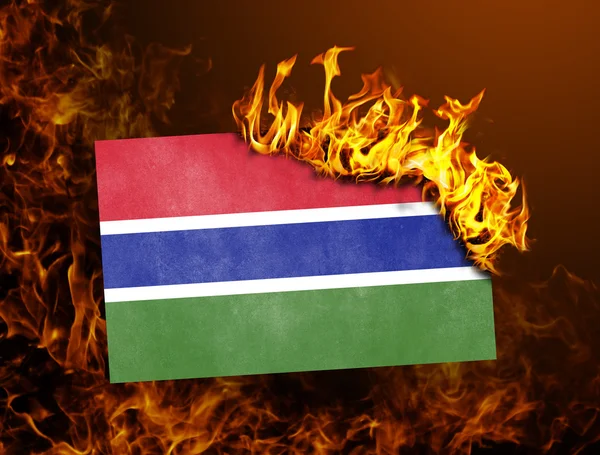 Vlag branden - Gambia — Stockfoto