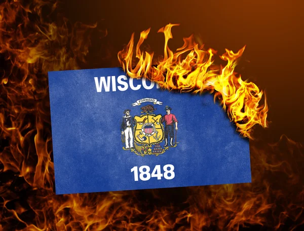 Quema de la bandera - Wisconsin —  Fotos de Stock