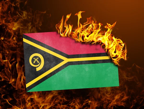 Queima de bandeira - Vanuatu — Fotografia de Stock