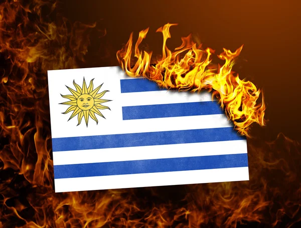 Vlag branden - Uruguay — Stockfoto