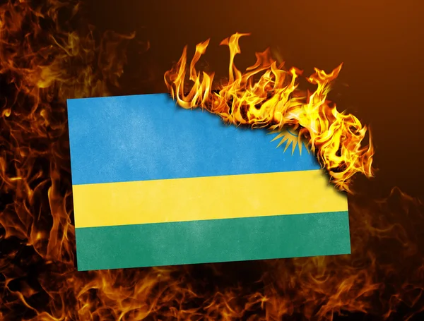 Vlag branden - Rwanda — Stockfoto