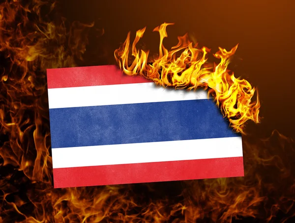 Сжигание флага - Таиланд — стоковое фото