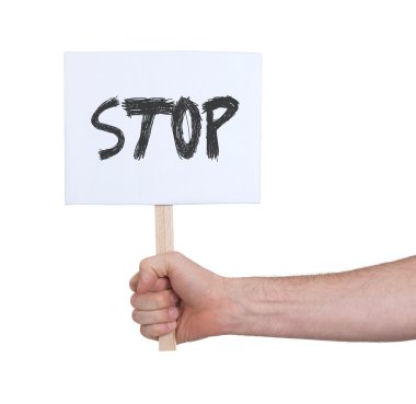 Beyaz izole işareti, tutan el