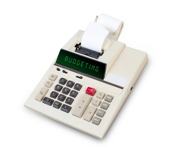 Gamla calculator - budgetering — Stockfoto