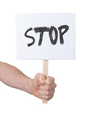 Beyaz izole işareti, tutan el