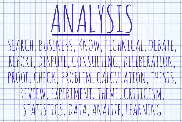 Analysis word cloud — Stock Photo, Image