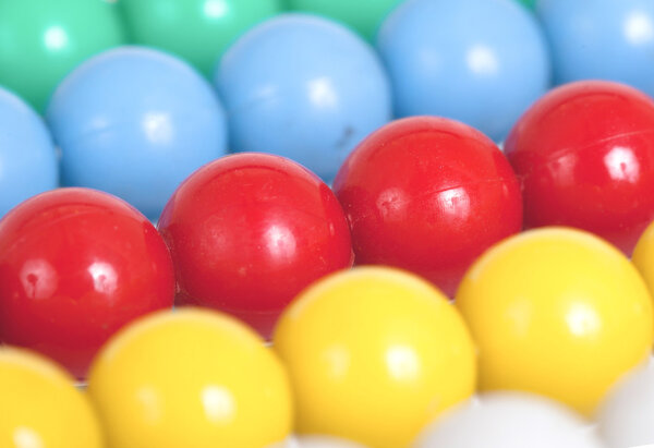 Close up of an old colorful abacus, selective focus