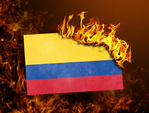 船旗燃烧-哥伦比亚 — 图库照片