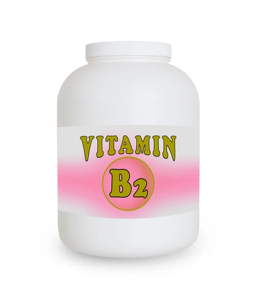 Vitamin B2 container — Stock Photo, Image