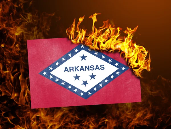 Flag burning - Arkansas — Stock Photo, Image