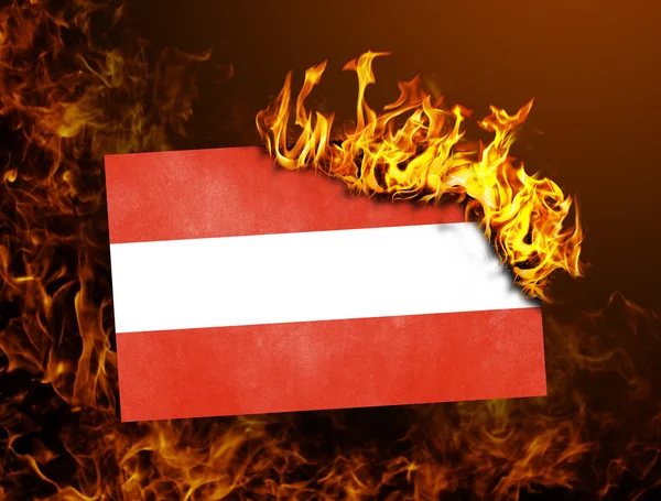 Brûlage des drapeaux - Autriche — Photo