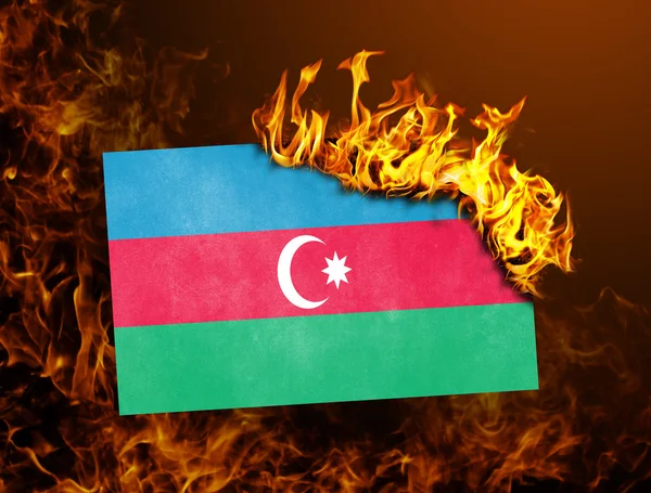 Flagga burning - Azerbajdzjan — Stockfoto