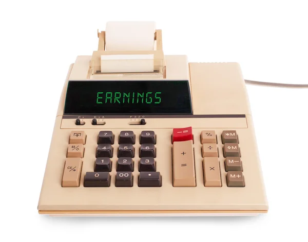 Old calculator - earnings — Stock Photo, Image