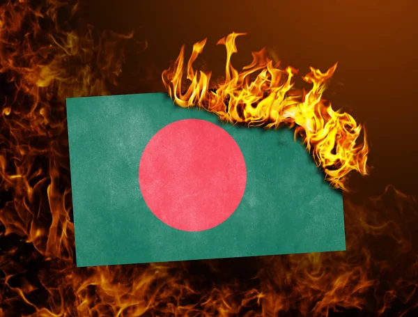 Brucia bandiera - Bangladesh — Foto Stock