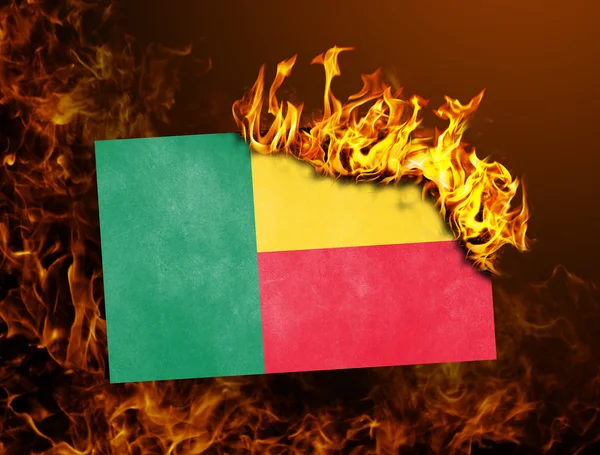 Vlag branden - Benin — Stockfoto