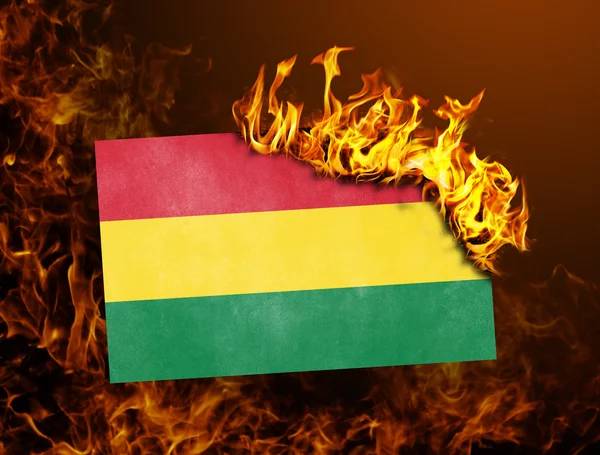 Flag burning - Bolivia — Stock Photo, Image