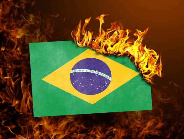 Fahnenverbrennen - Brasilien — Stockfoto