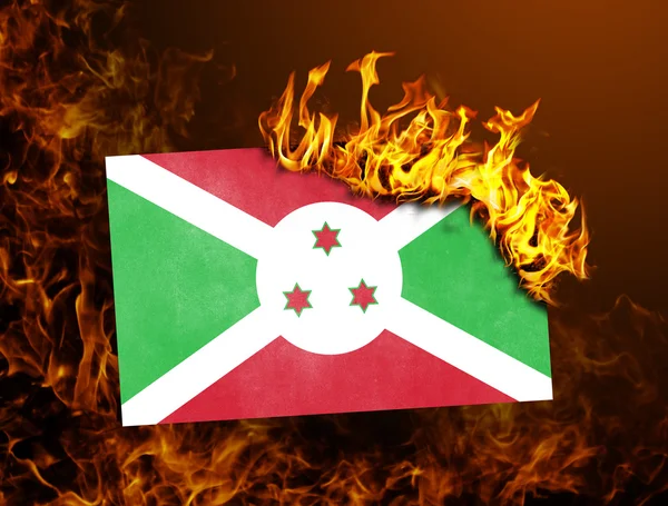 Bandeira em chamas - Burundi — Fotografia de Stock