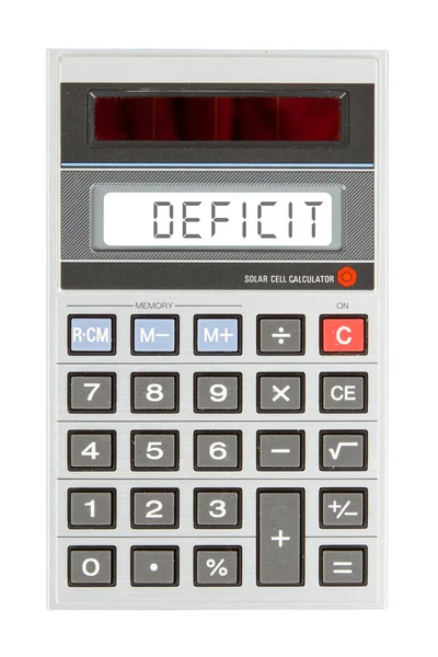 Stary kalkulator - deficyt — Zdjęcie stockowe