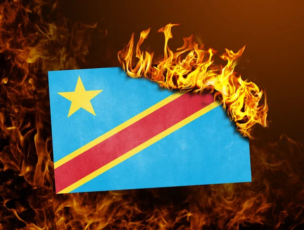 Flag burning - Congo — Stock Photo, Image