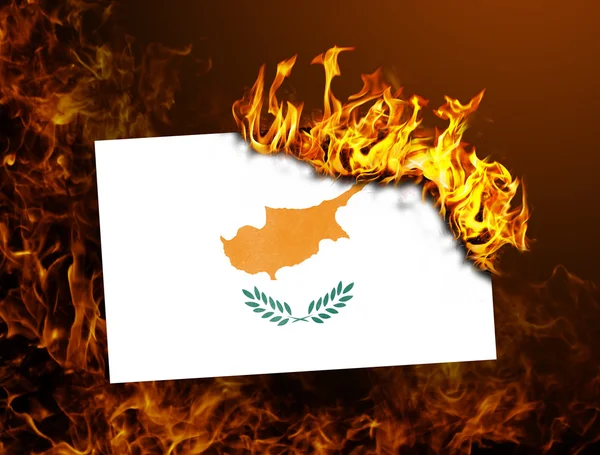 Vlag branden - Cyprus — Stockfoto