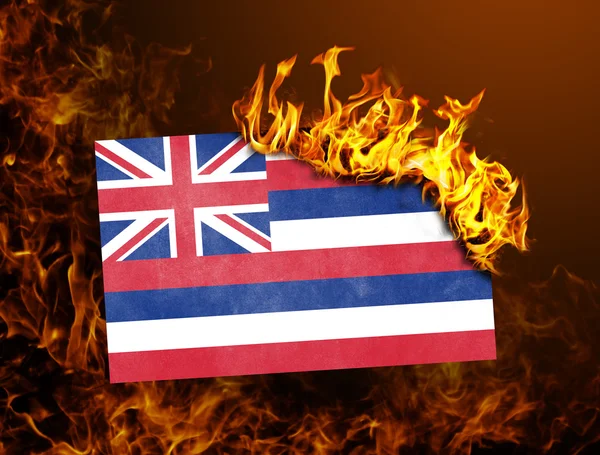 Flag burning - Hawaii — Stock Photo, Image