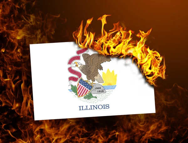 Flag burning - Illinois — Stock Photo, Image