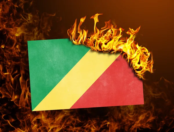 Brucia bandiera - Congo — Foto Stock