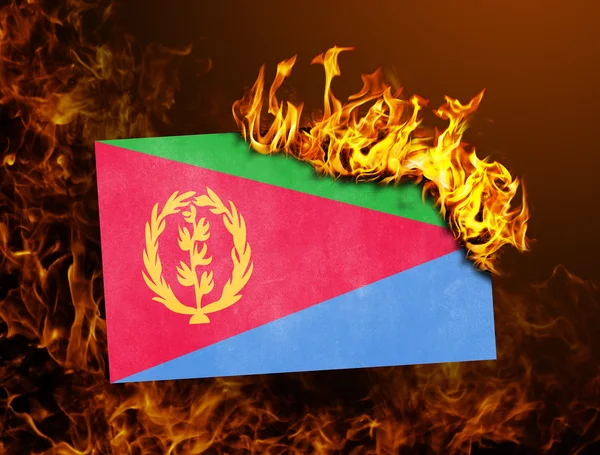 Сжигание флага - Эритрея — стоковое фото