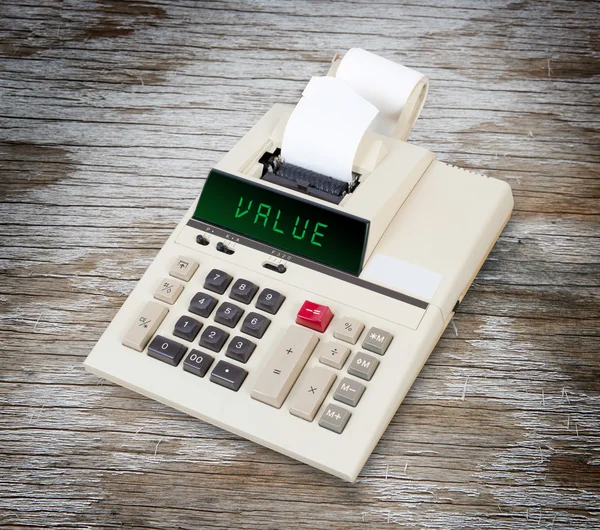 Gamla calculator - värde — Stockfoto