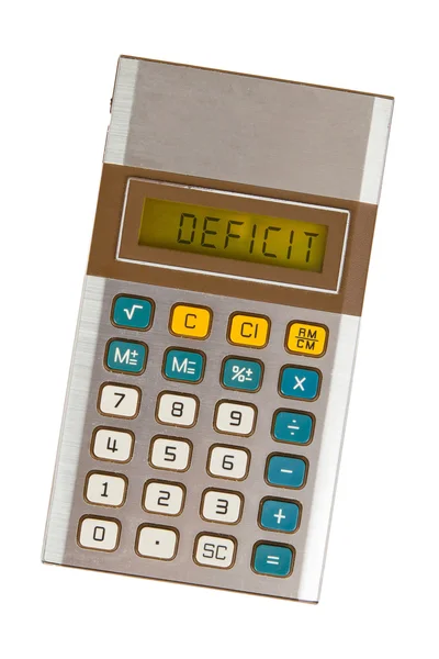 Stary kalkulator - deficyt — Zdjęcie stockowe