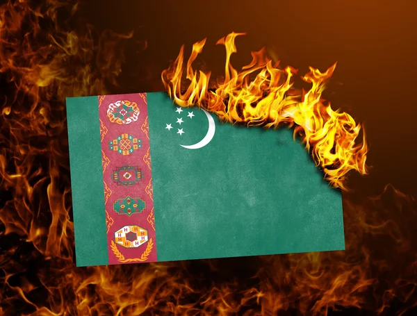 Quema de la bandera - Turkmenistán —  Fotos de Stock