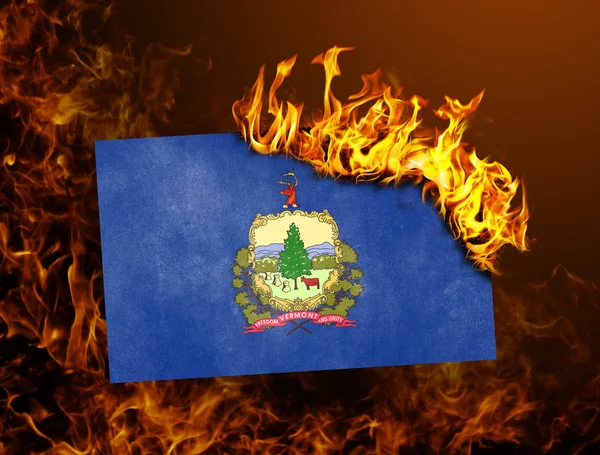 Flag burning - Vermont — Stock Photo, Image