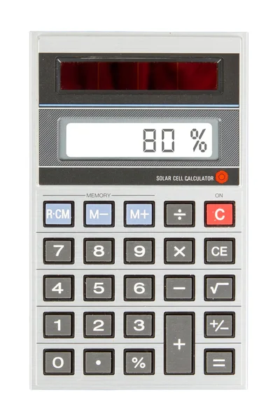 Old calculator showing a percentage - 80 percent — Stock Photo, Image