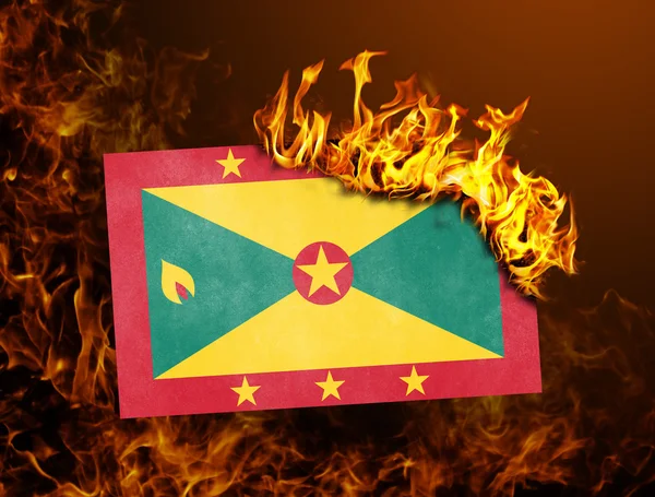 Flag burning - Grenada — Stock Photo, Image