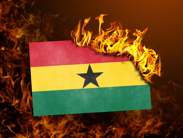 Flag burning - Ghana — Stock Photo, Image